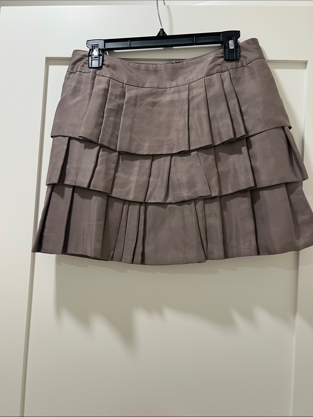 Banana Republic Pleated Tiered Mini Skirt - Taupe